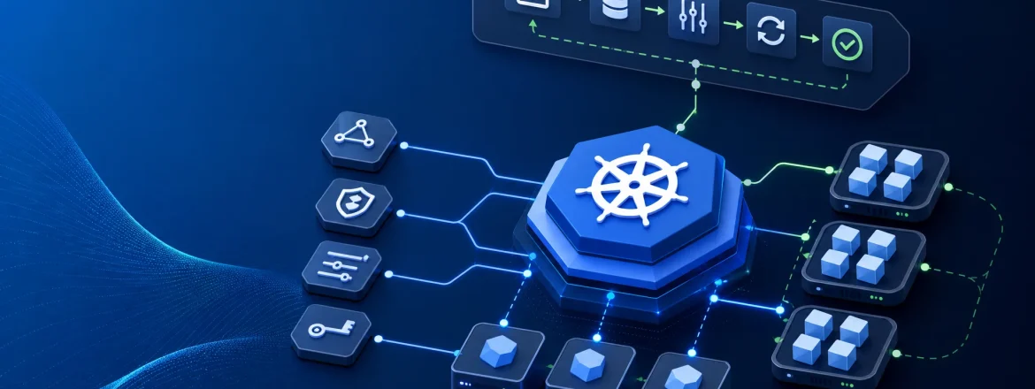 Editorial technical illustration for What Kubernetes is and why teams adopt it.